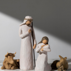 Belén Minimalista: Sagrada Familia Con Buey Y Mula