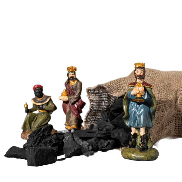 Reyes Magos Con Saco De Carbón
